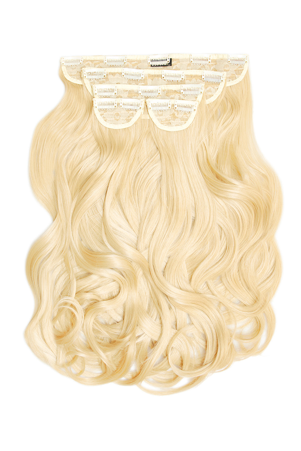 Super Thick 22" 5 Piece Blow Dry Wavy Clip In Hair Extensions - Pure Blonde