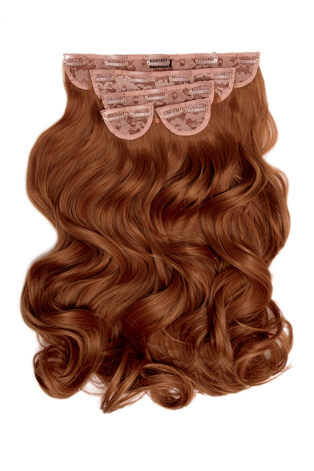 Super Thick 22" 5 Piece Curly Clip In Hair Extensions - Copper Red