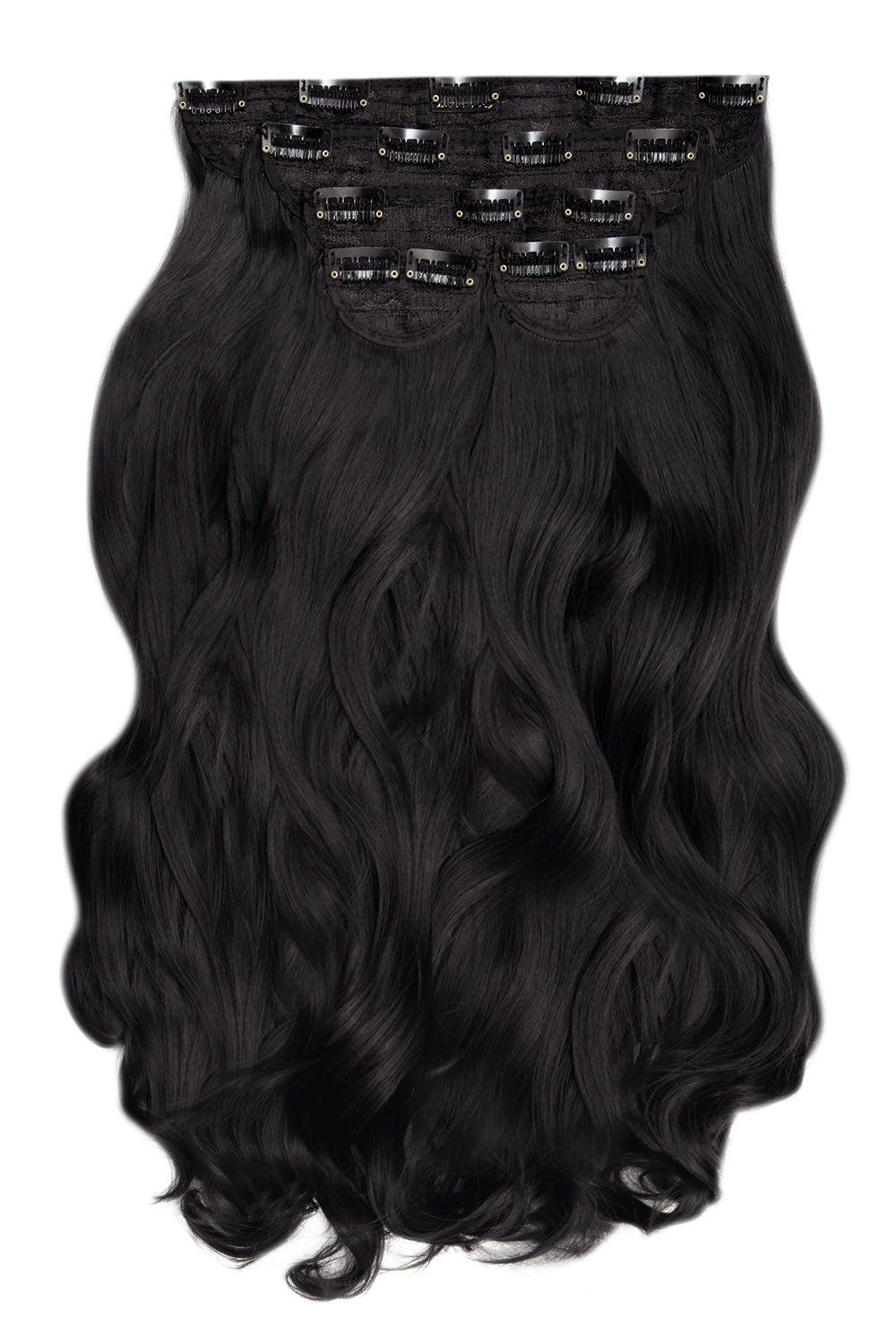Super Thick 22" 5 Piece Curly Clip In Hair Extensions - Raven