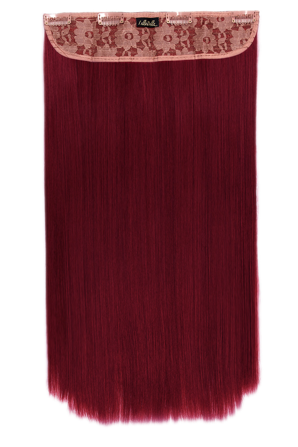 Thick 24" 1 Piece Straight Clip In Hair Extensions - Burgundy