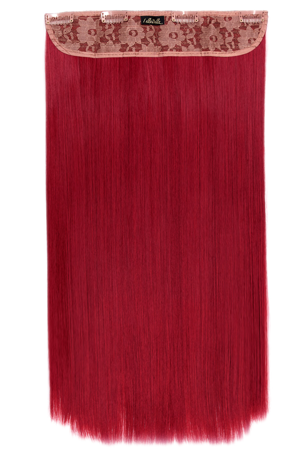 Thick 24" 1 Piece Straight Clip In Hair Extensions - Ruby Red