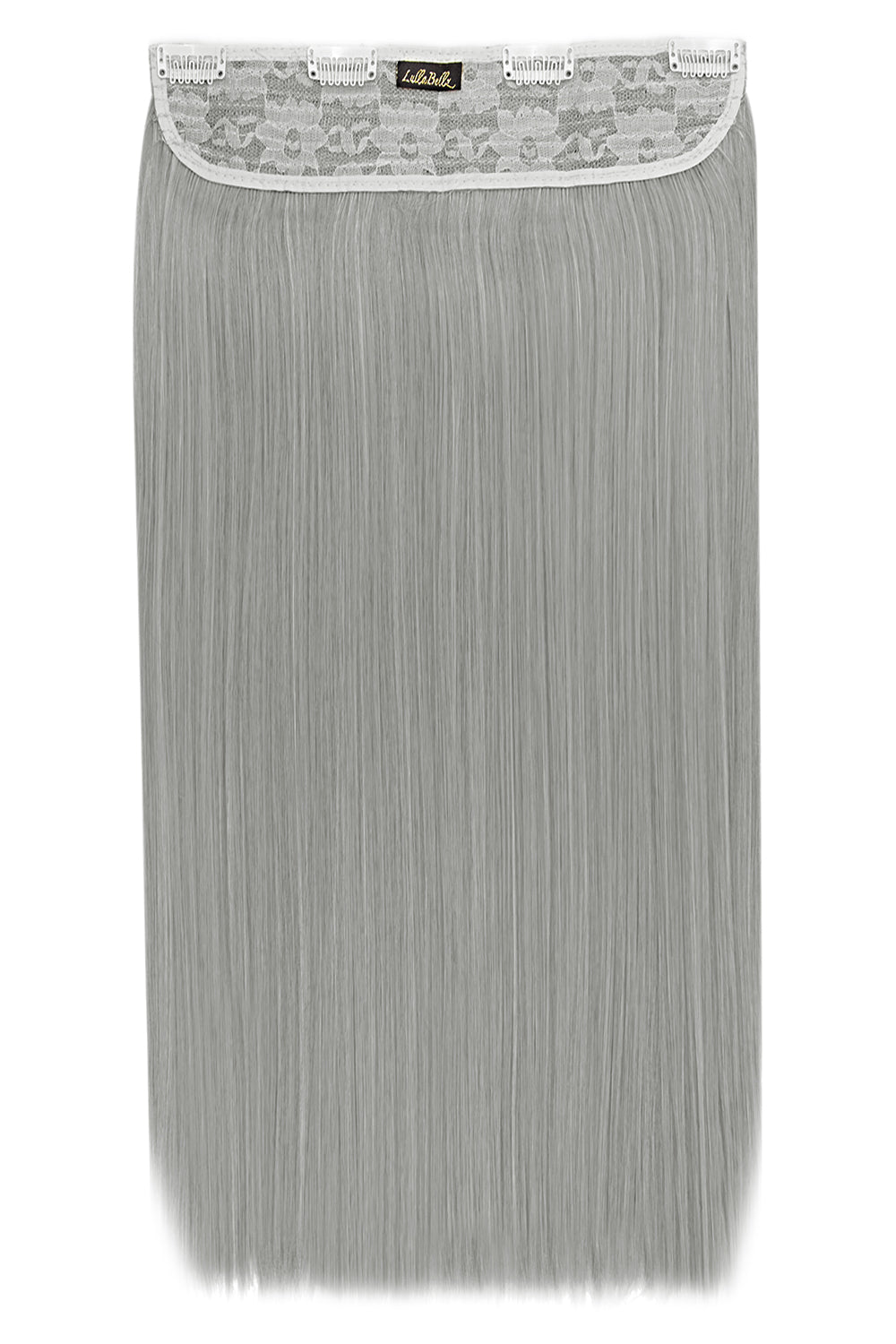 Thick 24" 1 Piece Straight Clip In Hair Extensions - Silver Grey