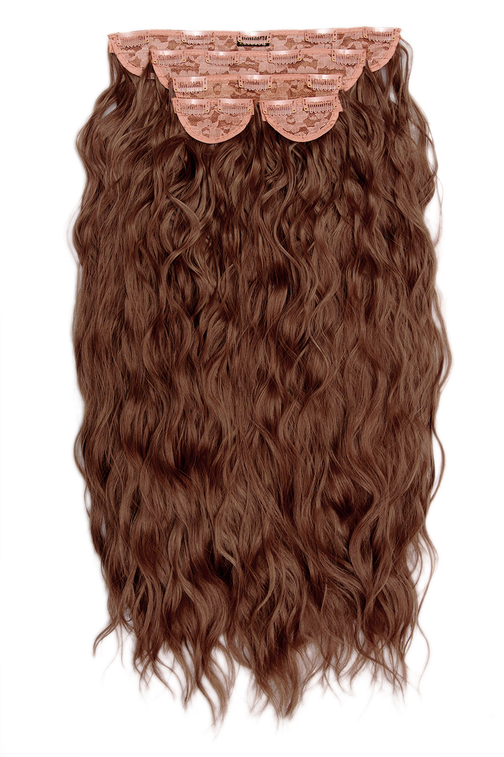 Super Thick 26" 5 Piece Waist Length Wave Clip In Hair Extensions - LullaBellz  - Auburn Festival Hair Inspiration