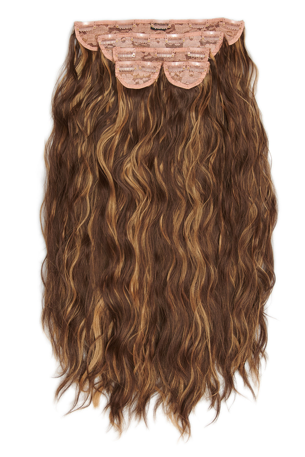Super Thick 26" 5 Piece Waist Length Wave Clip In Hair Extensions - LullaBellz  - Blondette Festival Hair Inspiration