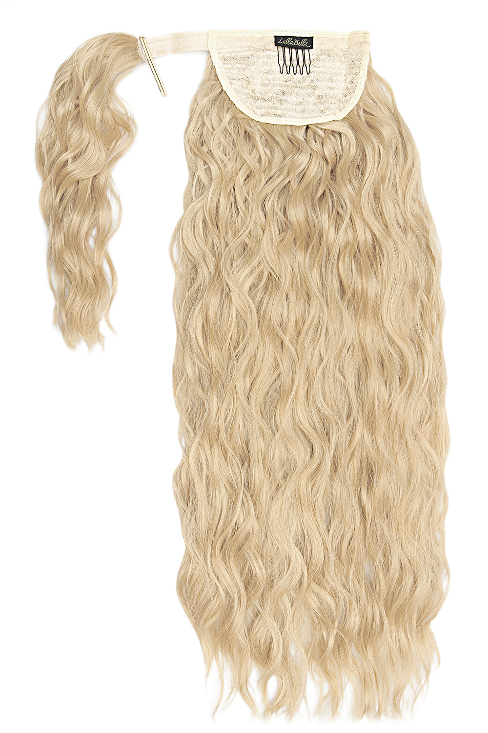 26" Textured Wavy Grande Lengths Wraparound Ponytail - LullaBellz  - California Blonde