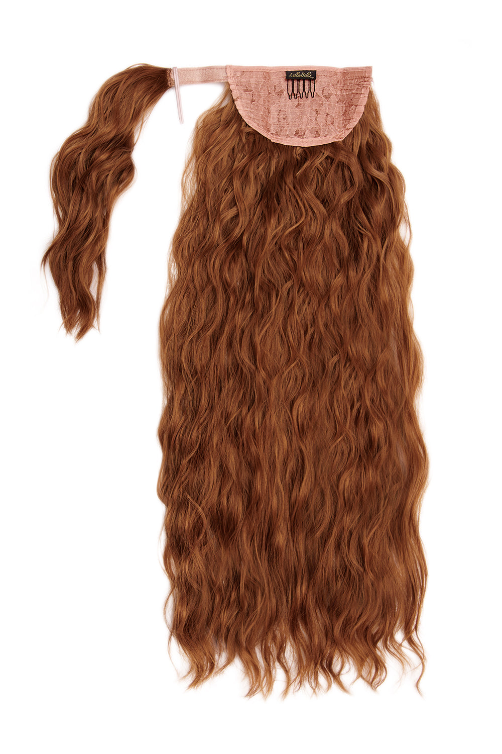 26" Textured Wavy Grande Lengths Wraparound Ponytail - LullaBellz  - Copper Red Festival Hair Inspiration