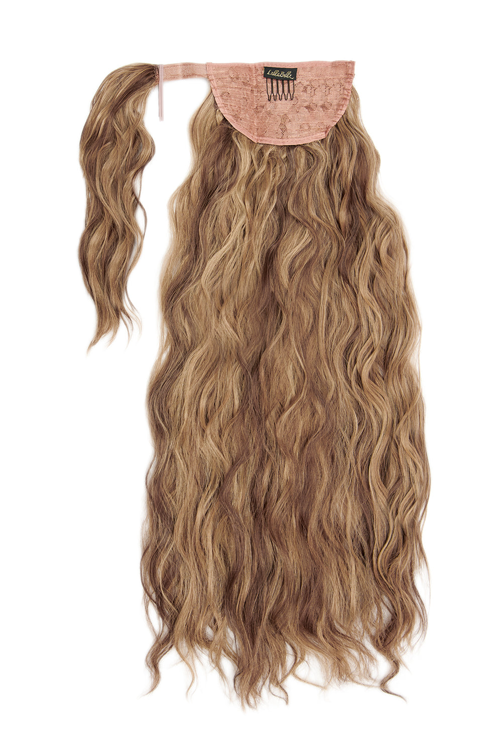 26" Textured Wavy Grande Lengths Wraparound Ponytail - LullaBellz  - Mellow Brown Festival Hair Inspiration