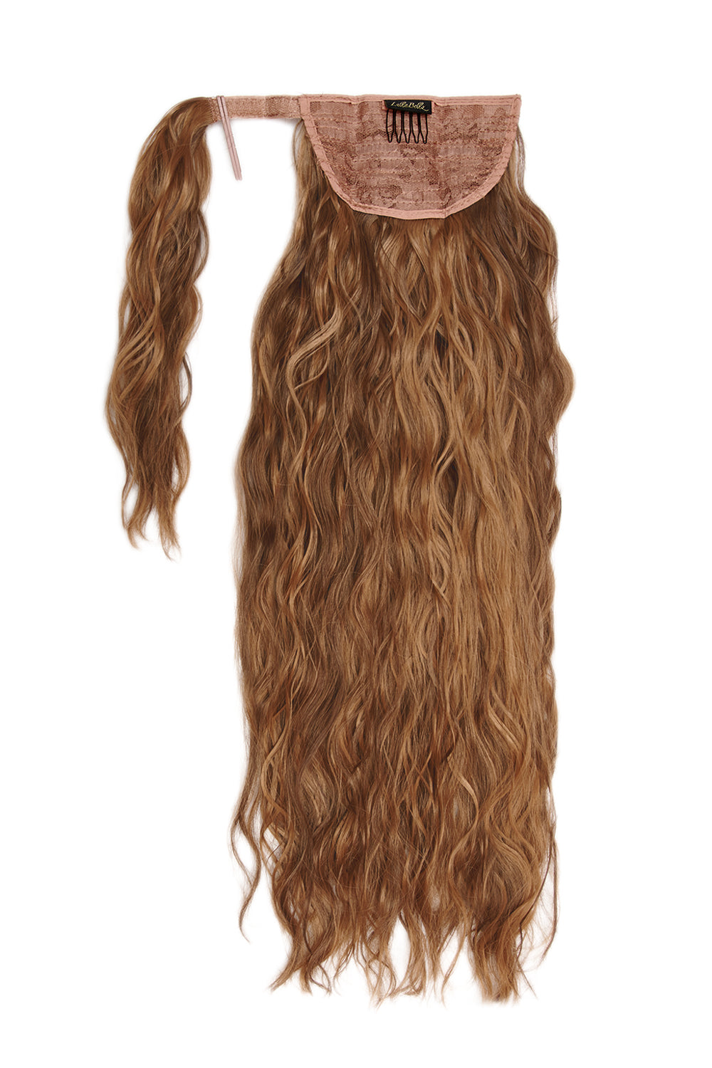 26" Textured Wavy Grande Lengths Wraparound Ponytail - LullaBellz  - Toffee Brown