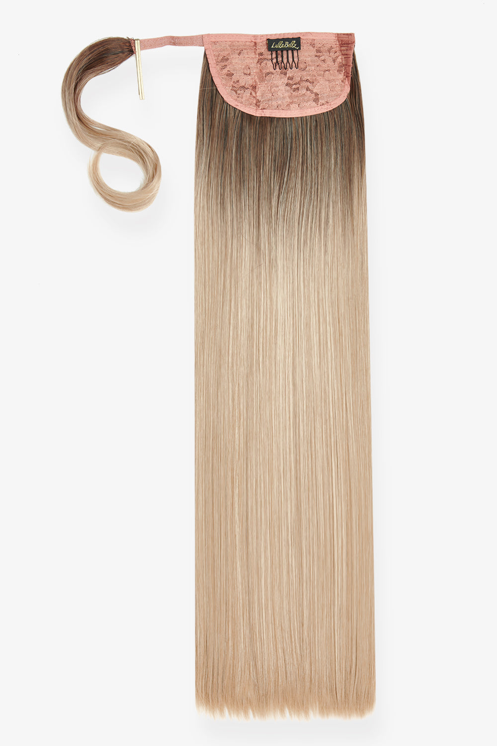 Grande Lengths 26" Straight Wraparound Ponytail - Rooted California Blonde