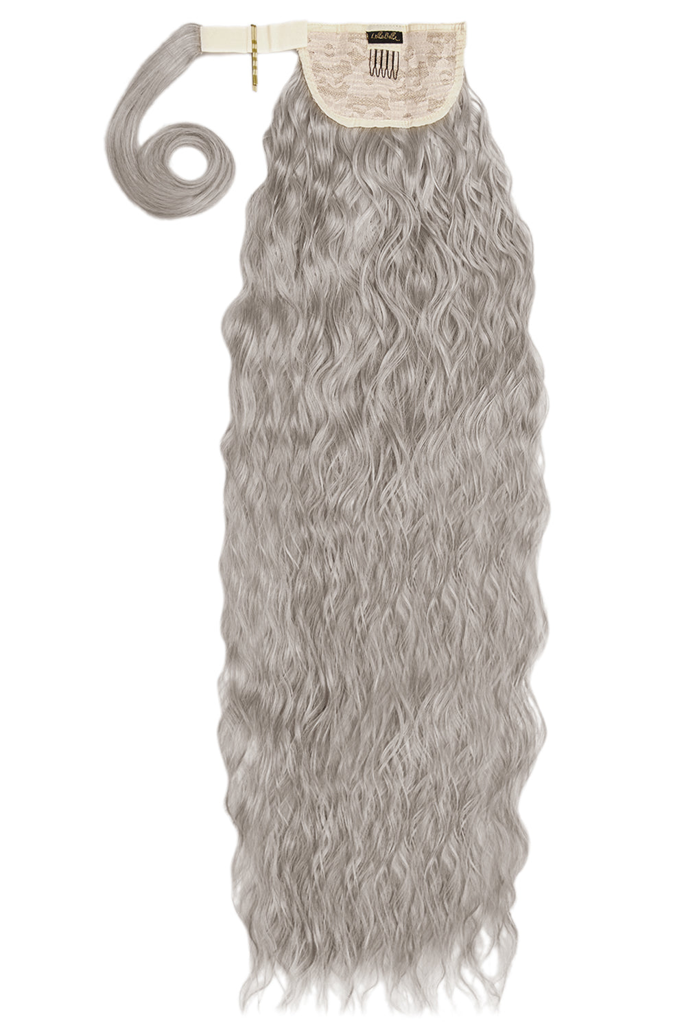 Extra AF 34’’ Textured Wave Wraparound Pony - Silver Grey Festival Hair Inspiration