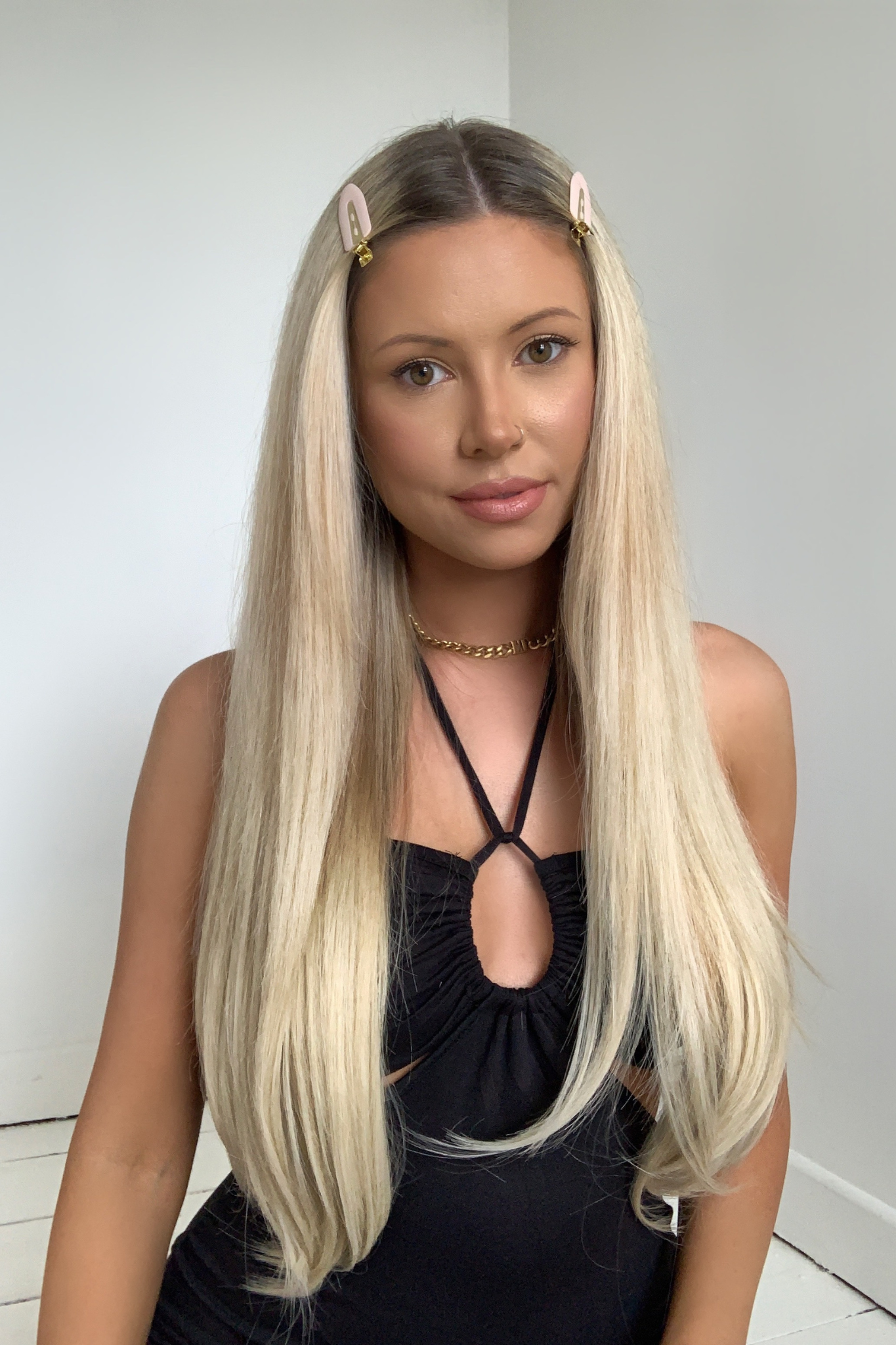 Super Thick 22" 5 Piece Straight Clip In Hair Extensions - LullaBellz - Light Golden Blonde