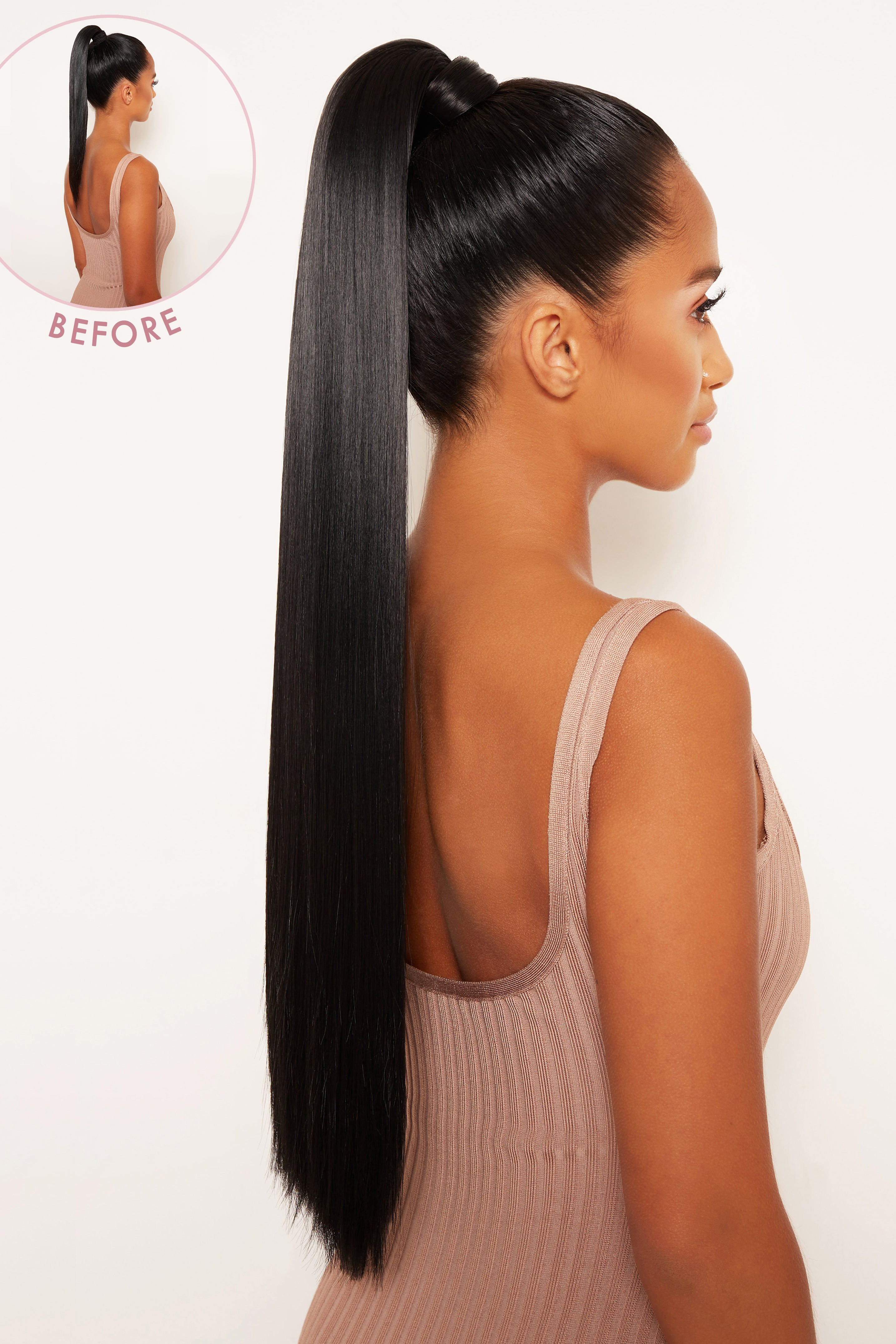 Grande Lengths 26" Straight Wraparound Ponytail - Natural Black