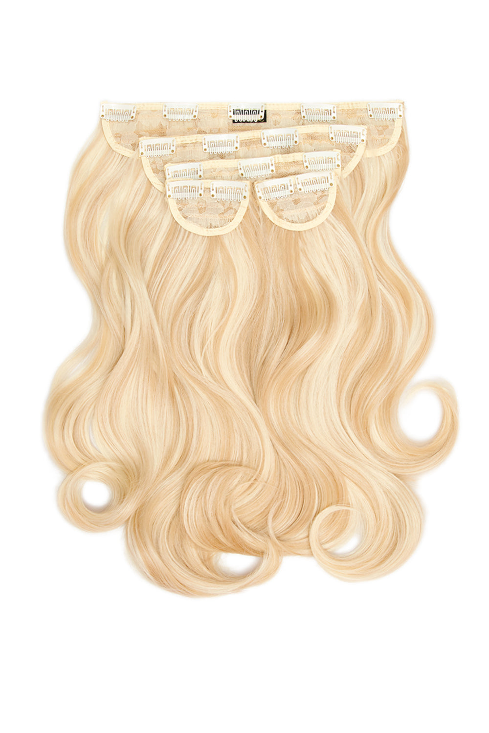 Super Thick 16" 5 Piece Blow Dry Wavy Clip In Hair Extensions - Highlighted Champagne