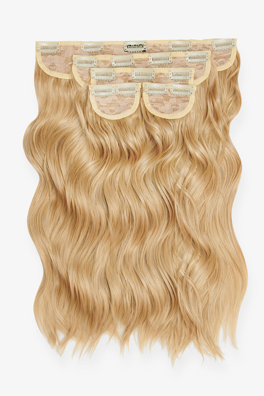 Super Thick 16’’ 5 Piece Brushed Out Wave Clip In Hair Extensions - Golden Blonde