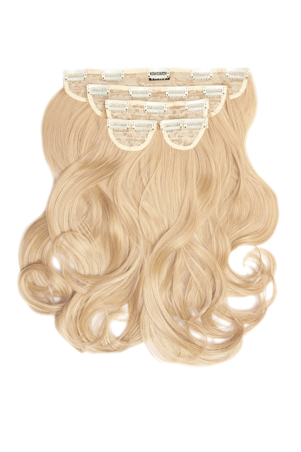 Super Thick 16" 5 Piece Blow Dry Wavy Clip In Hair Extensions - Champagne Blonde