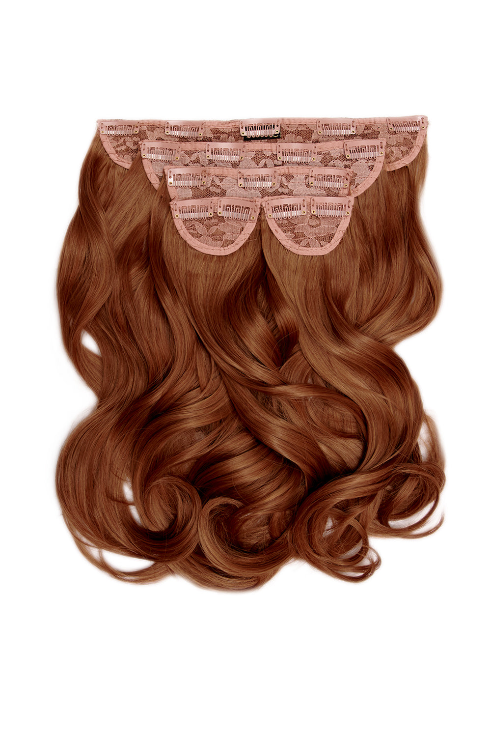 Super Thick 16" 5 Piece Blow Dry Wavy Clip In Hair Extensions - Copper Red