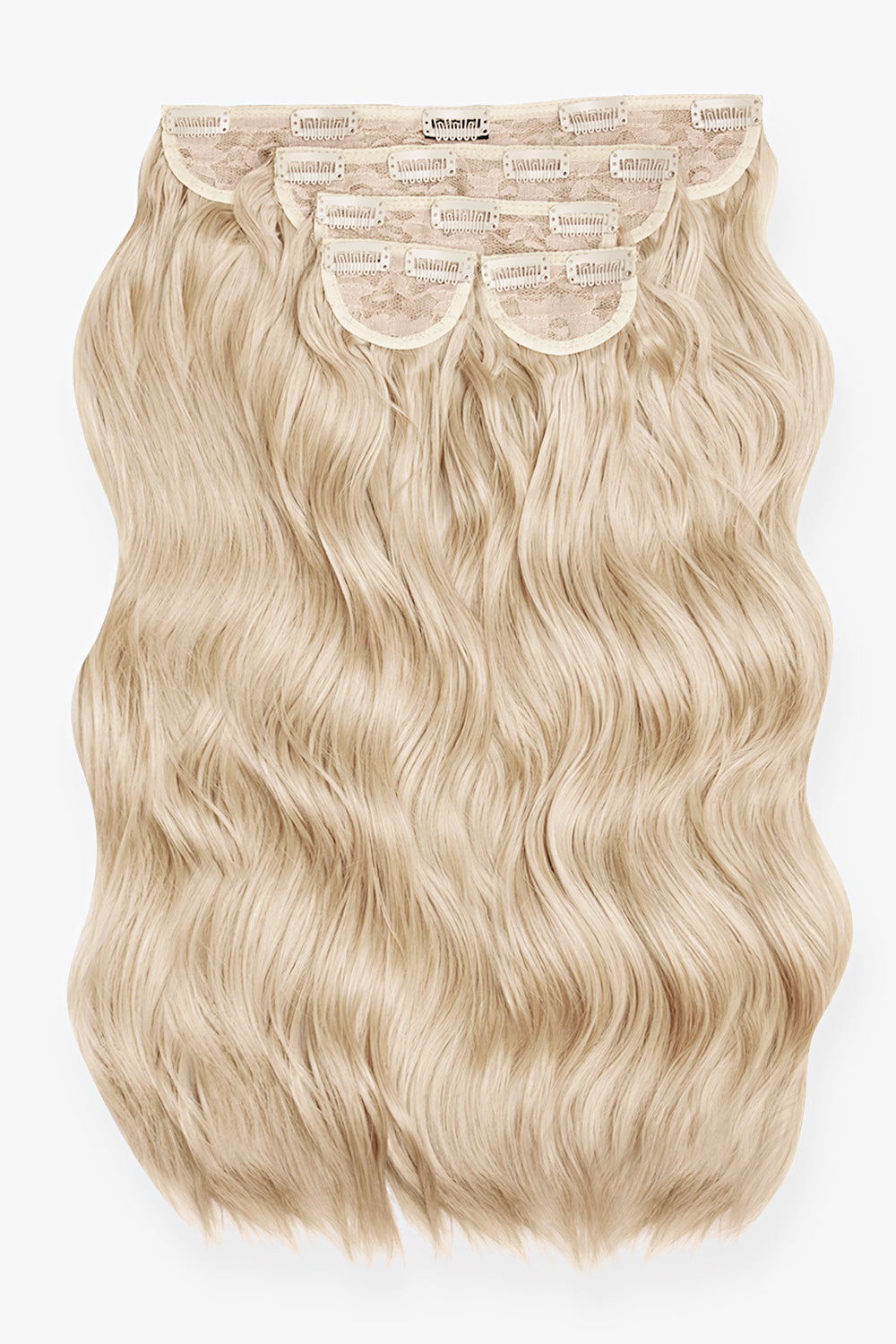 Super Thick 22’’ 5 Piece Brushed Out Wave Clip In Hair Extensions - Light Golden Blonde