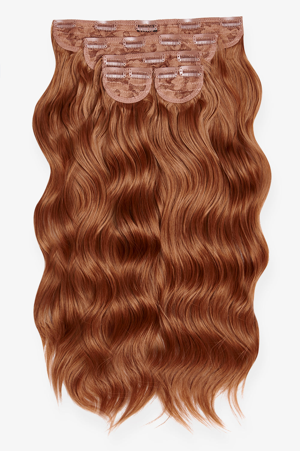 Super Thick 22’’ 5 Piece Brushed Out Wave Clip In Hair Extensions - Mixed Auburn