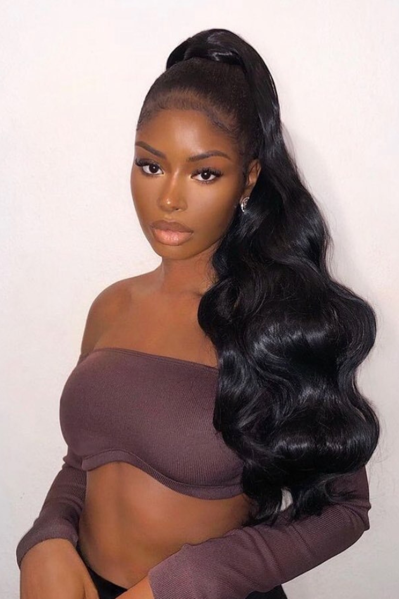 Grande Hollywood Wave 26" Wraparound Pony - LullaBellz  - Jet Black Festival Hair Inspiration