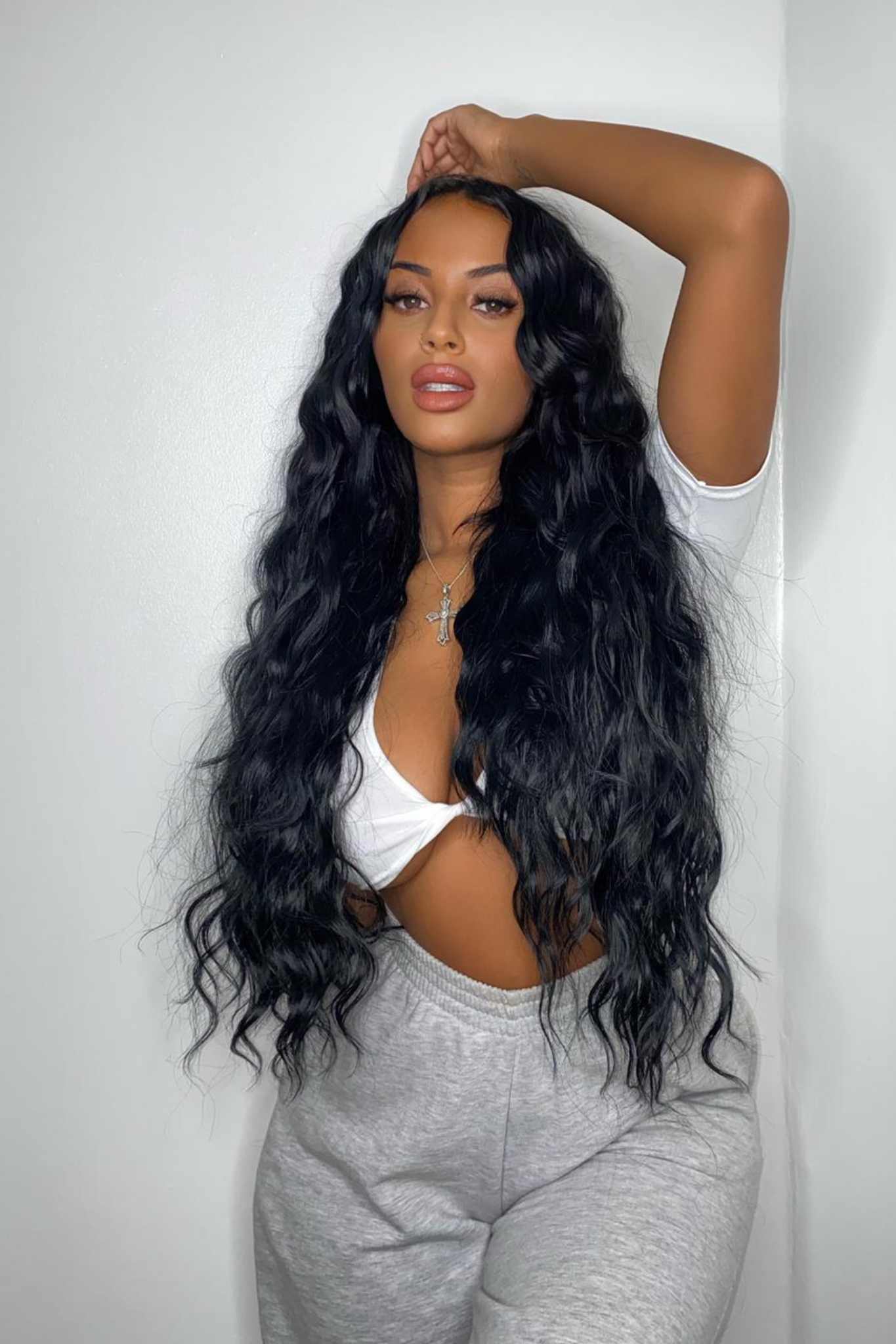 Super Thick 26" 5 Piece Waist Length Wave Clip In Hair Extensions - LullaBellz  - Jet Black