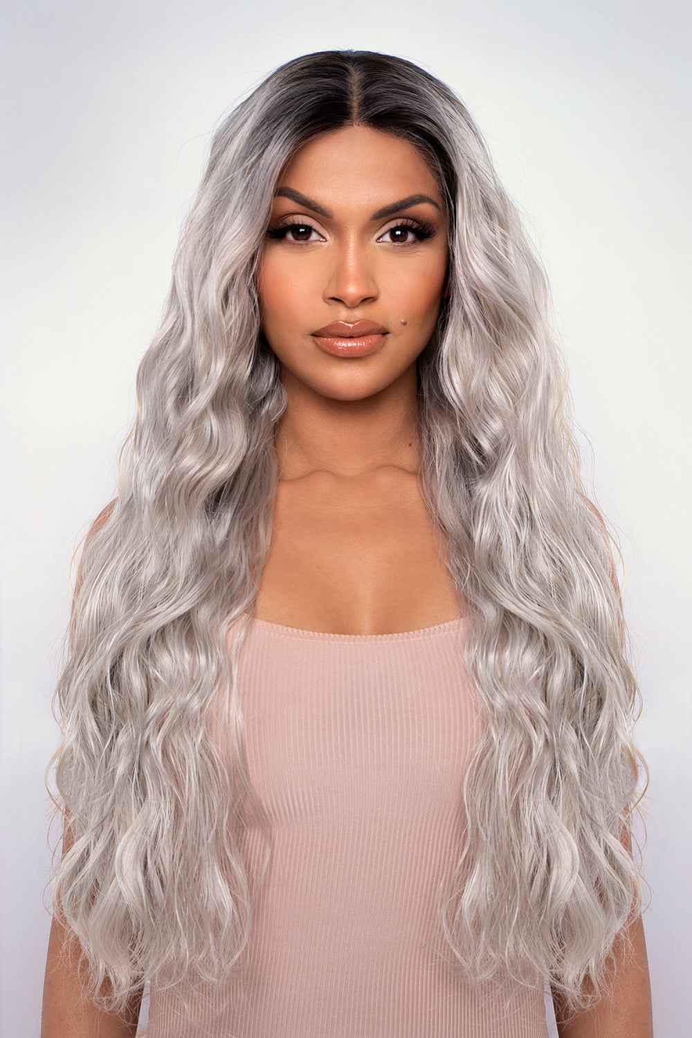 The Kimmy K - Platinum Long Textured Wave Lace Front Wig  Festival Hair Inspiration