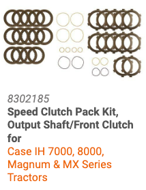 8302185 Speed Clutch Pack Kit, Output Shaft/Front Clutch for Case IH 7000, 8000, Magnum & MX Series Tractors