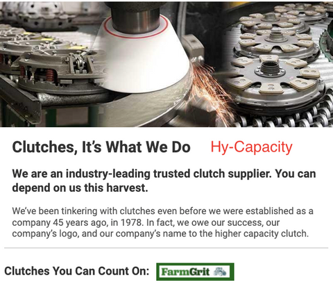 Clutches from Hy-Capacity, purchase on farmgrit.com