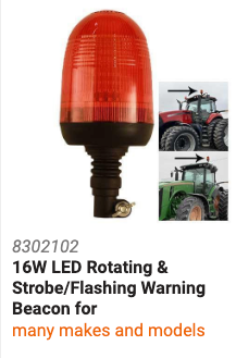 8302102 16W LED Rotating & Strobe/Flashing Warning Beacon