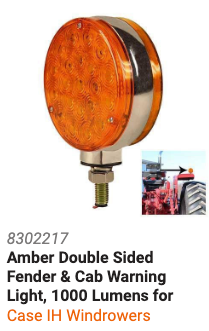 Amber Double Sided Fender & Cab Warning Light, 1000 Lumens for Case IH Windrowers
