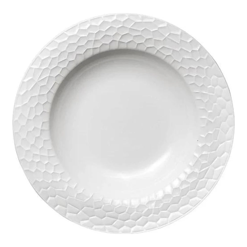 Furtino England Pebble 5"/13cm White Porcelain Deep Plate, Pack of 6