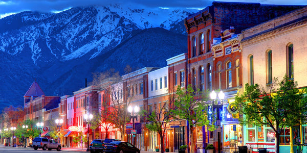 Historic Main Street With Mountain Behind