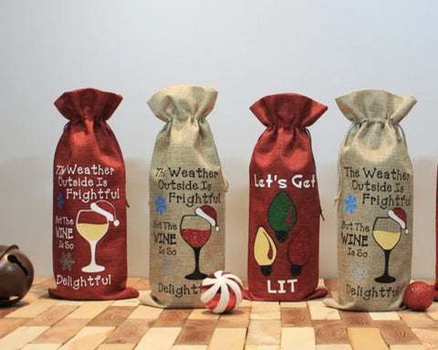 Holiday Wine Bag Favors