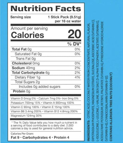 Prime Hydration Nutrition Facts Ingredients