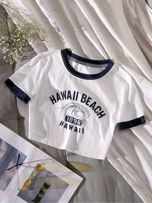 Hawaii Beach Printed Crop - BooyoShop