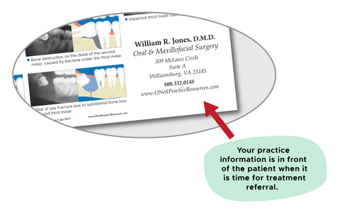 Your practice information is printed on the referral aid