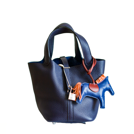 Hermes Bleu Brume/Sesame/Vert Bosphore Rodeo Pegase mm Bag Charm