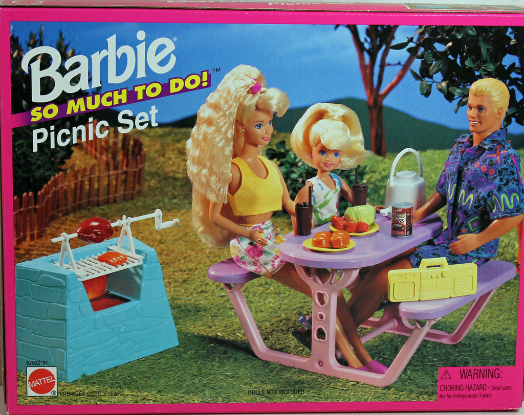 Barbie 67431.bbq, 1995 Barbie Fun Fixin Barbecue Set Pretend Food