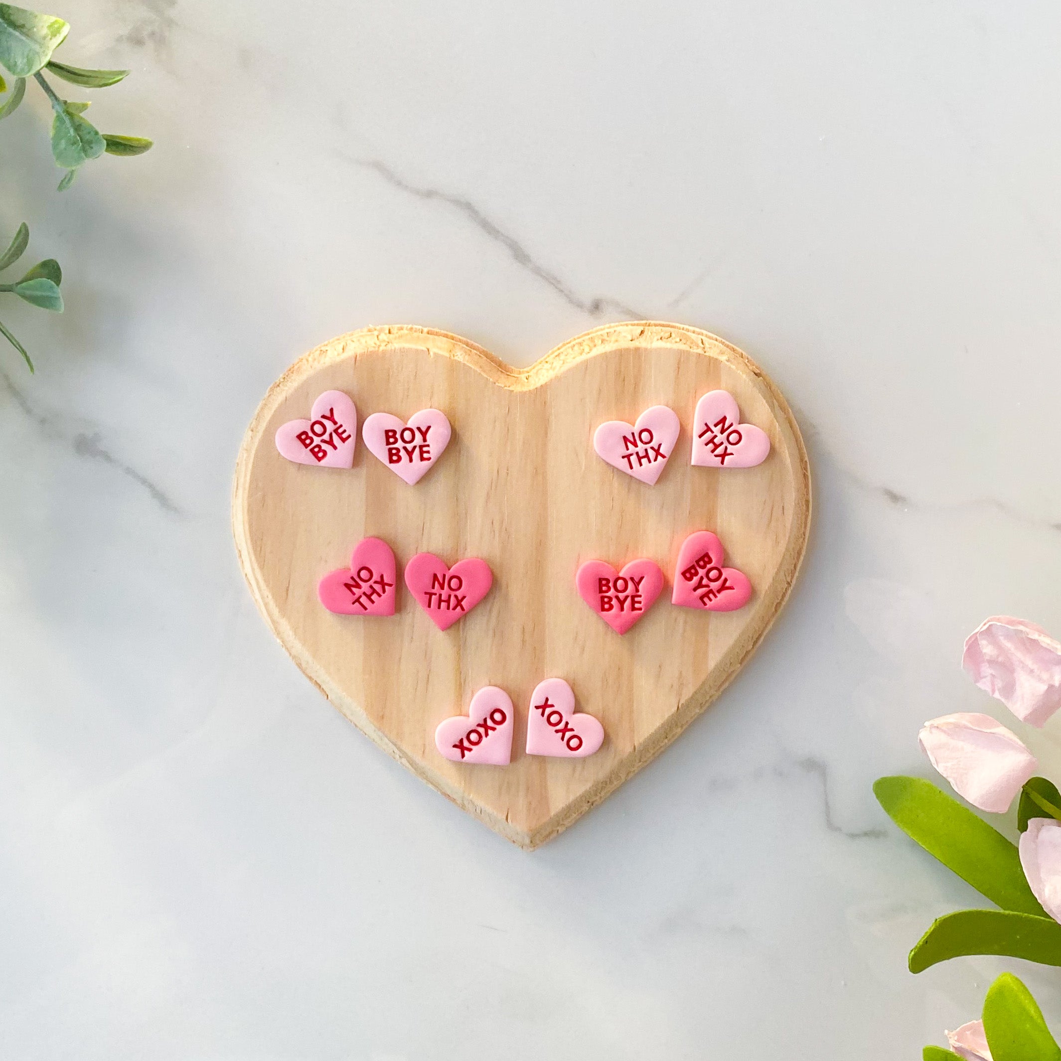 Conversation heart studs