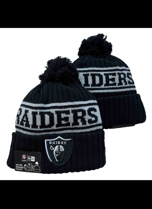 New Era raiders bobble beanie hat