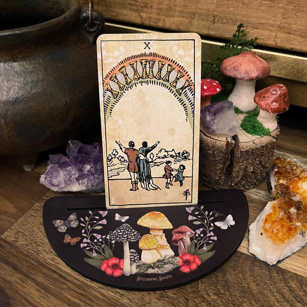 Wooden Dark Mushroom Tarot Card Holder Oracle Card Holder