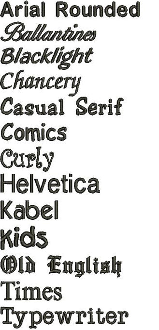 Borduur lettertypes
