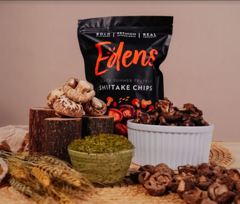 edens trendy flavoured low-calorie shiitake snacks from singapore