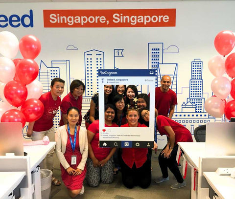 indeed singapore decorating their office during national day, corporate gift boxes, office gift boxes, corporate snack box, office snack box, pantry snack, healthy snacks, gift box, snack box, delivery, pantry snacks, singapore, office gifting, office snacks