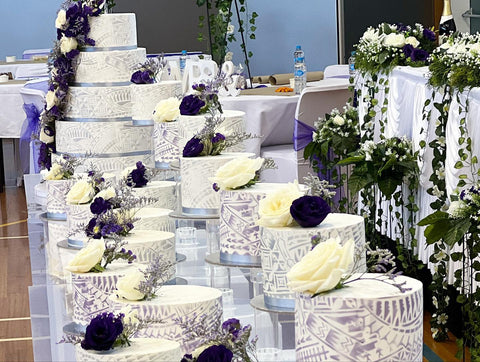 Pacific island wedding cake