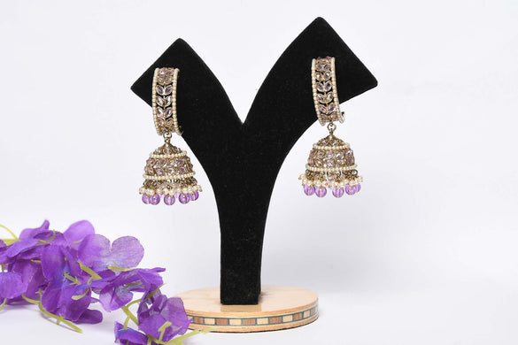 Purple Jhumka Earring