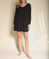 S.K. Long Sleeve Bamboo Dress - Black