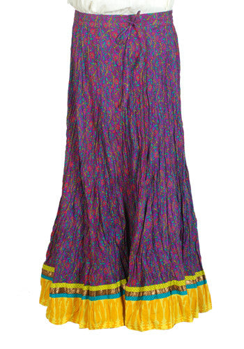 Crinkled Long Blockprinted Skirt Design 9 – Desically Ethnic