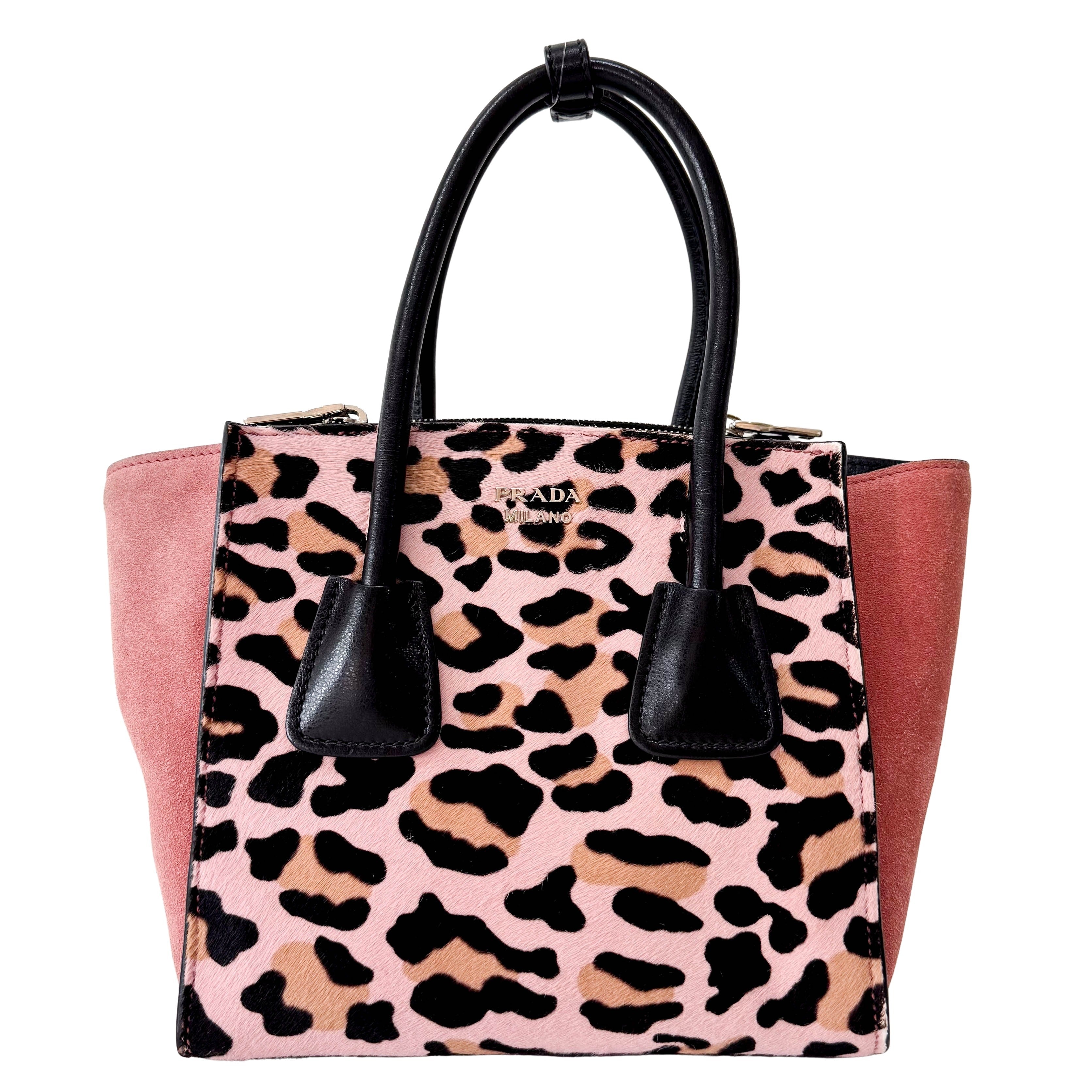 image of Pony Hair/Suede Pink Handle Bag