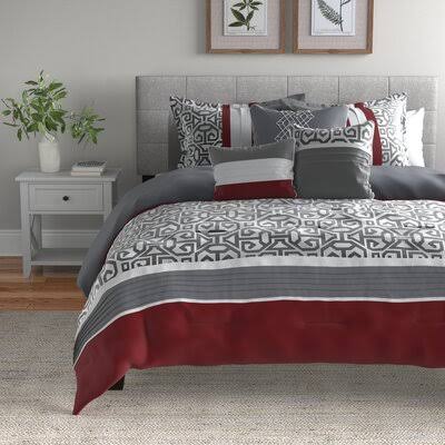 Charlton Home Coppage Reversible Comforter Set, Size: 6, Gray SRW1_Z6AIW30