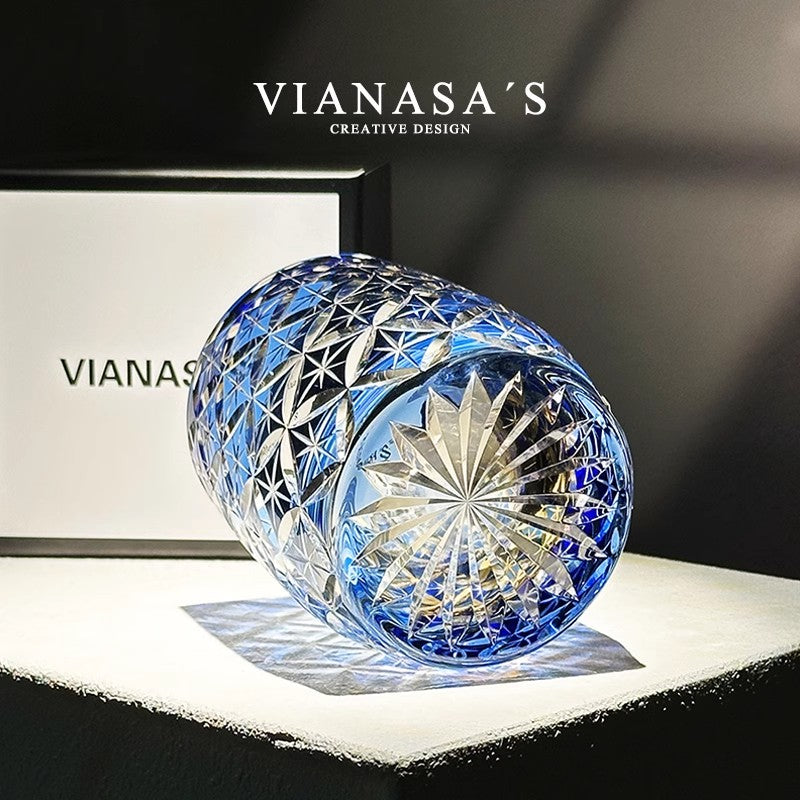 VIANASA'S Blue Starlight Edo Kiriko Whiskey Glass